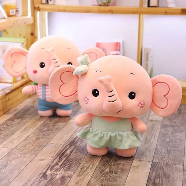 لعبة قماشية على شكل فيل زهري اللون